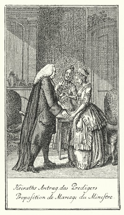Proposition de mariage du clergyman (gravure) - Daniel Nikolaus (after) Chodowiecki