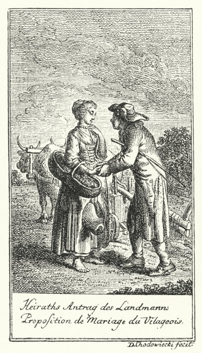 Proposition de mariage du paysan - Daniel Nikolaus (after) Chodowiecki