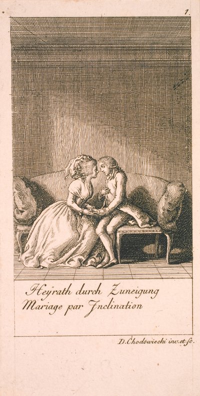 Motifs de mariage et leurs conséquences. Bl. 1 - Daniel Nikolaus Chodowiecki