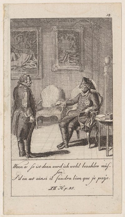 Planche 12 pour « Anecdotes et traits de caractère de Frédéric II, roi de Prusse » - Daniel Nikolaus Chodowiecki