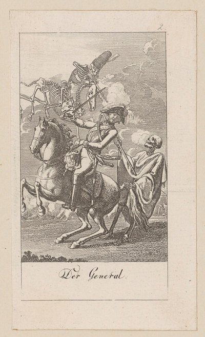 Général, planche 2 de la série « La Danse macabre » - Daniel Nikolaus Chodowiecki