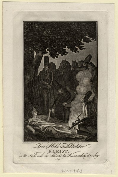 Le poète Ewald von Kleist à la bataille de Kunersdorf, le 12 août 1759, vers 1759 - Daniel Nikolaus Chodowiecki