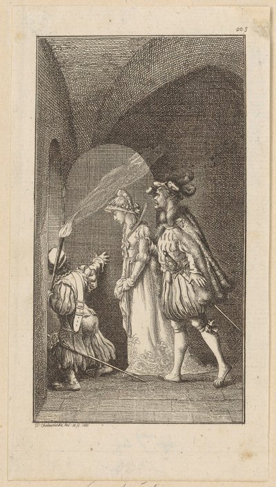 Gravure de titre pour le roman de chevalerie « Le Faucon » - Daniel Nikolaus Chodowiecki