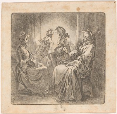 Quatre dames à la fenêtre - Daniel Nikolaus Chodowiecki