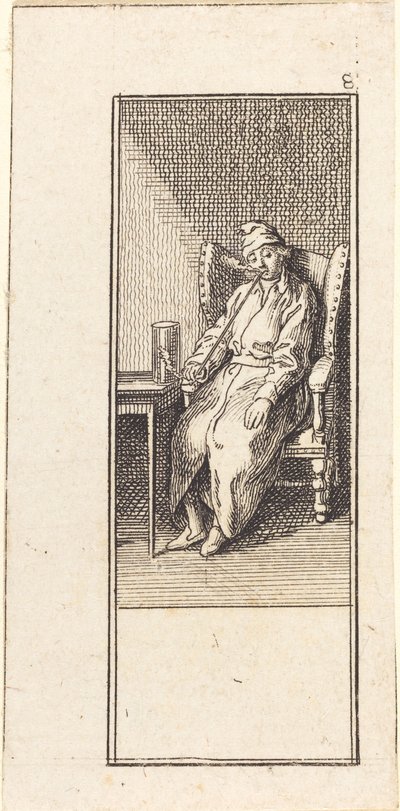 Jeune homme assis, fumant - Daniel Nikolaus Chodowiecki