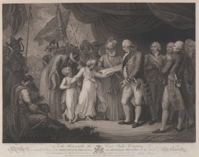La remise du traité définitif par les princes otages aux mains de Lord Cornwallis - Daniel Orme
