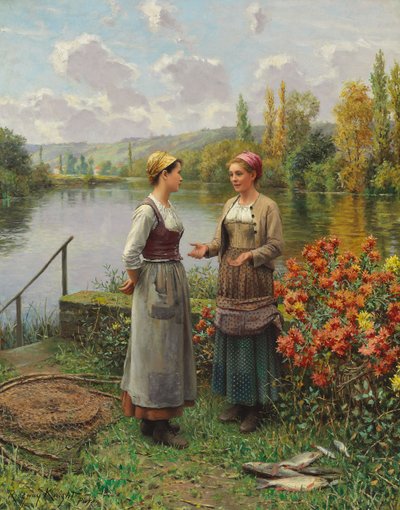 Deux femmes dans un paysage - Daniel Ridgway Knight
