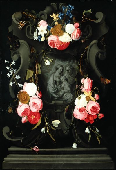 Guirlande de fleurs avec la Sainte Famille, 1625-27 - Daniel Seghers