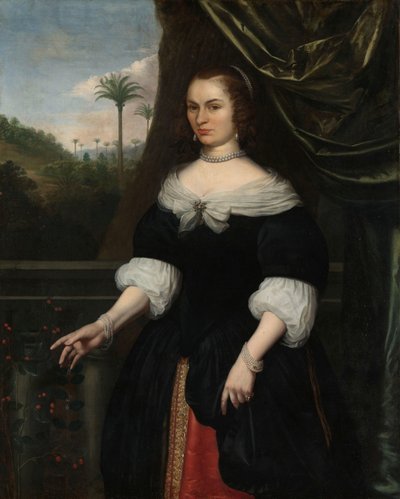 Portrait de Dina Lems, épouse de Jan Valckenburgh - Daniel Vertangen (signed by artist)