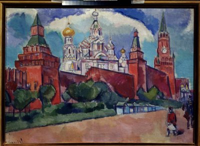 Place Rouge avec la cathedrale Saint-Basile a Moscou, vers 1910 - Daniel Vladimir Baranoff Rossine