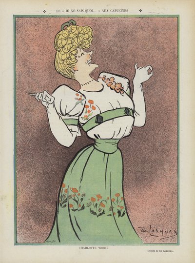 Charlotte Wiehe, actrice danoise. Illustration pour Le Rire - Daniel de Losques