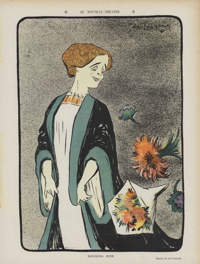 Eleonora Duse, actrice italienne. Illustration pour Le Rire - Daniel de Losques