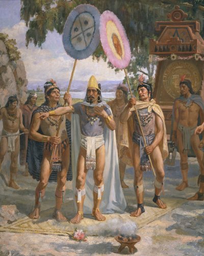 Empereur Montezuma II (c.1470-1520) à Chapultepec - Daniel del Valle