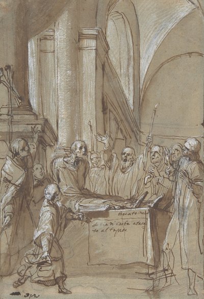Raymond Diocrès parlant pendant ses funérailles de la vie de Saint Bruno de Cologne - Daniele Crespi
