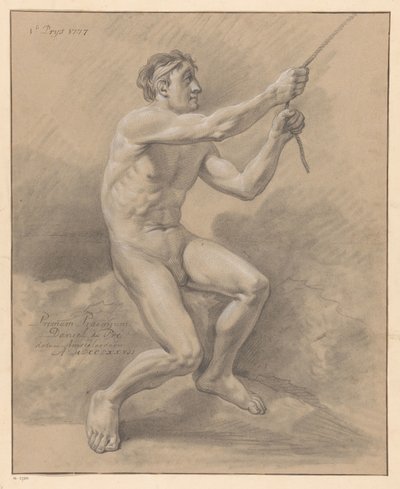Homme nu assis, vu de côté (1er prix 1777) - Daniël Dupré