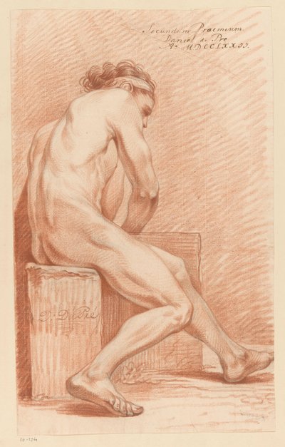 Homme nu assis, vu de côté (2e prix 1772) - Daniël Dupré
