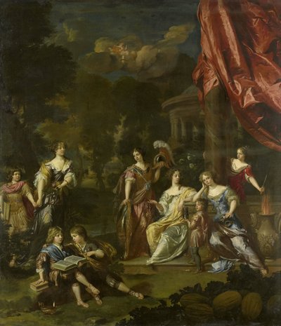 Portrait de groupe allégorique des enfants de Diederic Pietersz van Leyden van Leeuwen, bourgmestre de Leyde, et Alida Paets - Daniël Mijtens (II)