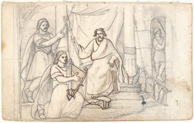 David jouant de la harpe pour Saül - Dankvart Dreyer