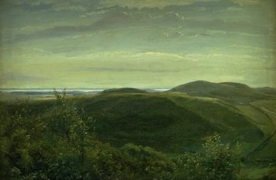 La côte du Jutland vue des collines de Mølleknap à Funen. Étude - Dankvart Dreyer