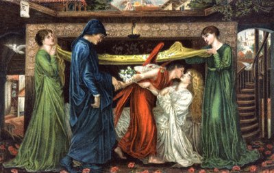 Dante Alighieri rencontre Béatrice, vers 1900 - Dante Gabriel (after) Rossetti
