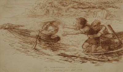Bateliers et sirène, c.1853 - Dante Gabriel Charles Rossetti