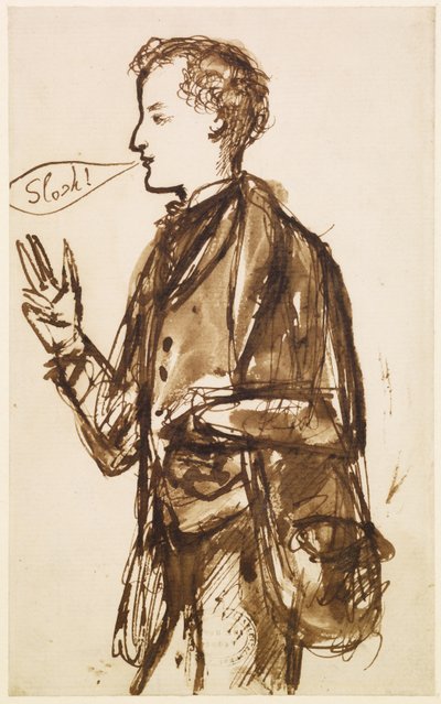 Caricature de John Everett Millais, c.1851-53 - Dante Gabriel Charles Rossetti