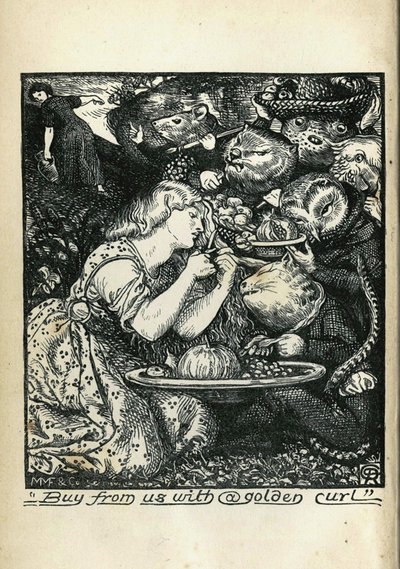 Frontispice de Goblin Market and Other Poems par Christina Rossetti, 1861-1862 - Dante Gabriel Charles Rossetti