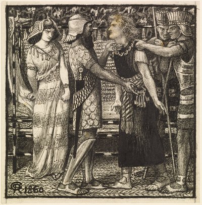 Joseph accusé devant Potiphar (composition finie) - Dante Gabriel Charles Rossetti