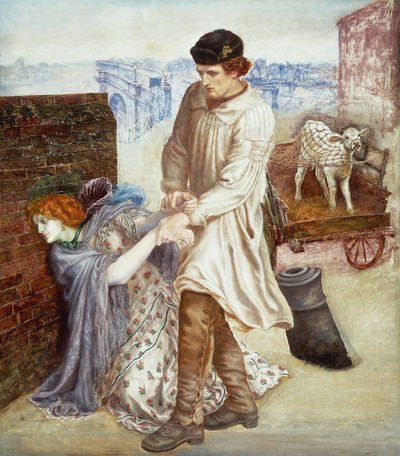 Redécouvert Un fermier venu en ville pour vendre son veau tente de relever une jeune prostituée malade au teint cadavérique 1865-1869 - Dante Gabriel Charles Rossetti