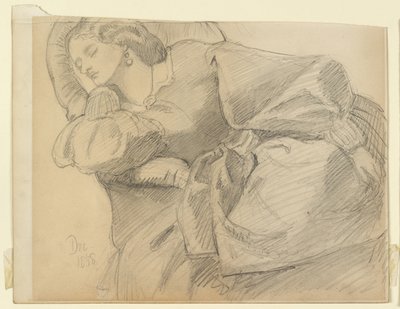 Ruth Herbert endormie - Dante Gabriel Charles Rossetti