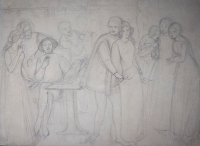 Étude pour Benedick et Beatrice - Dante Gabriel Charles Rossetti