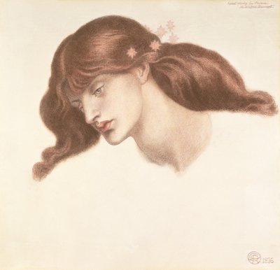 Étude pour la Bienheureuse Damozel - Dante Gabriel Charles Rossetti
