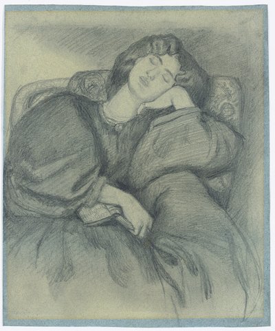 Étude de Jane Morris endormie dans un fauteuil rembourré - Dante Gabriel Charles Rossetti