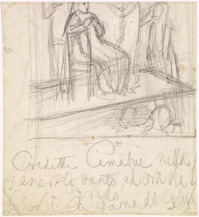 Le retour de Tibulle à Délie - Étude pour la figure de Délie - Dante Gabriel Charles Rossetti