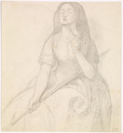 Le retour de Tibulle à Délie - Étude pour la figure de Délie - Dante Gabriel Charles Rossetti
