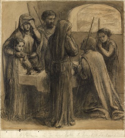 Un Pessah dans la maison de Joseph et Zacharie, vers 1850 - Dante Gabriel Rossetti