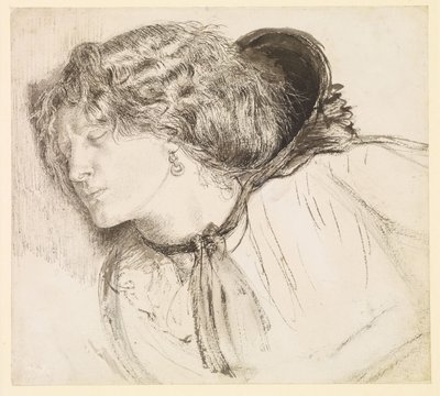 Trouvé - Étude pour la tête de la fille - Dante Gabriel Rossetti