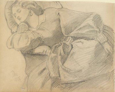 Ruth Herbert endormie - Dante Gabriel Rossetti