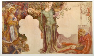 Vision de Sir Lancelot du Saint Graal : Étude pour la peinture murale dans l