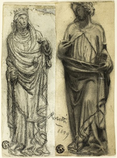 Deux études de sculpture médiévale - Dante Gabriel Rossetti