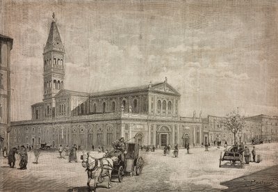 Nouvelle église du Sacré-Cœur à Rome, Italie, gravure d