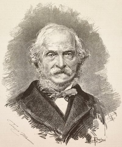 Portrait de Terenzio Mamiani (1799-1885), homme politique et écrivain italien, gravure d