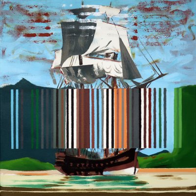 Bark Endeavour, 2019 (acrylique sur toile) - Darren Coffield