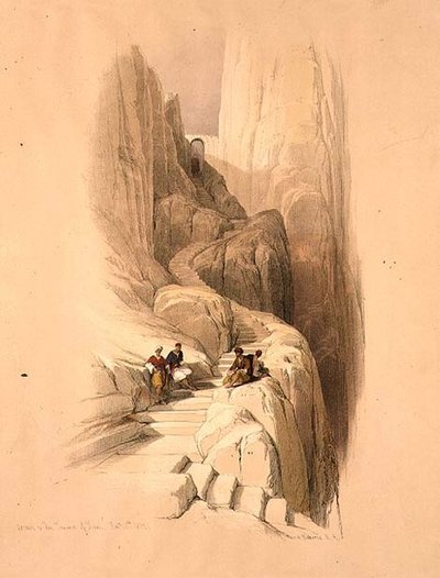 Ascension au sommet du Sinaï, 20 février 1839, planche 115 du Volume III de 