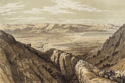 Descente dans la vallée du Jourdain (lithographie en couleur) - David (after) Roberts