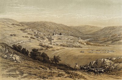 Vue Générale de Nazareth (lithographie en couleur) - David (after) Roberts