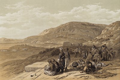 Puits de Jacob à Sichem (lithographie en couleur) - David (after) Roberts