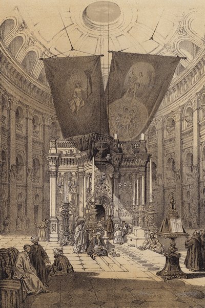 Sanctuaire du Saint-Sépulcre (lithographie en couleur) - David (after) Roberts