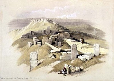 Temple sur Gebel Garabe, appelé Surabit el Khadim, 17 février 1839, planche 119 du Volume III de 