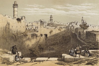 La Piscine de Bethesda (lithographie en couleur) - David (after) Roberts